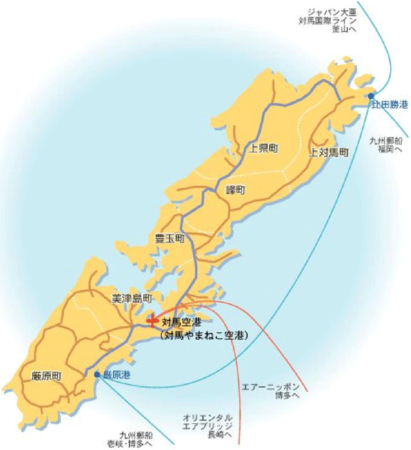長崎県対馬市の地図