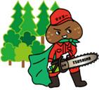 チェーンソーを持った林業キャラクターのイラスト
