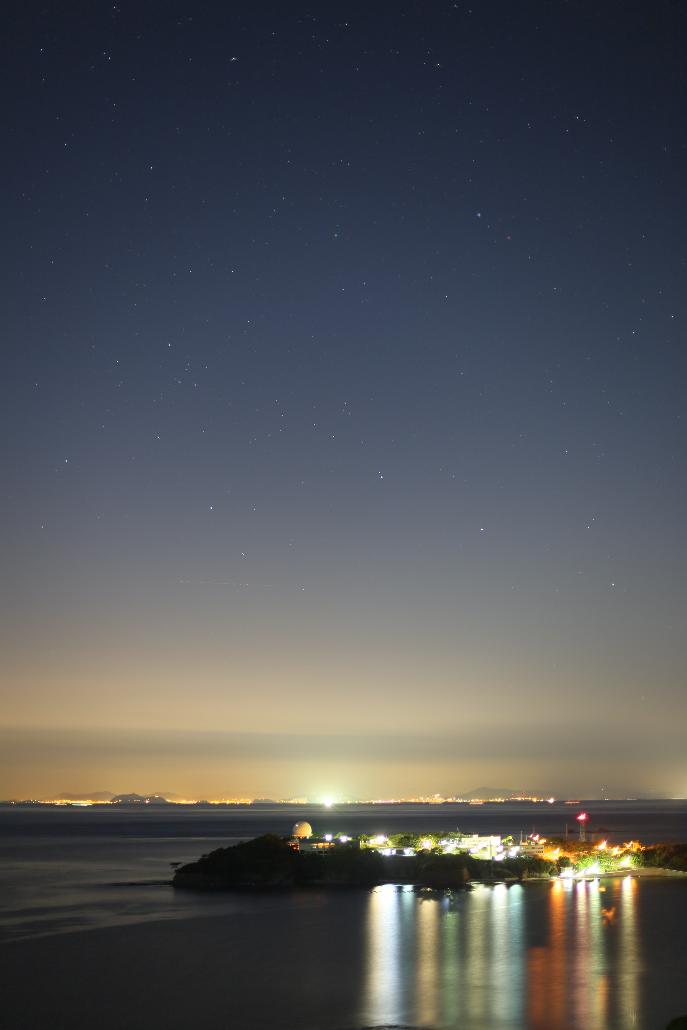 対馬北部からの望む韓国の夜景