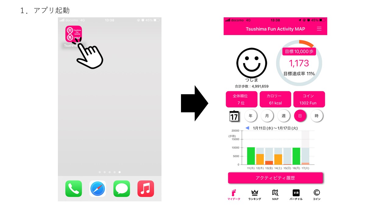 1.アプリ起動